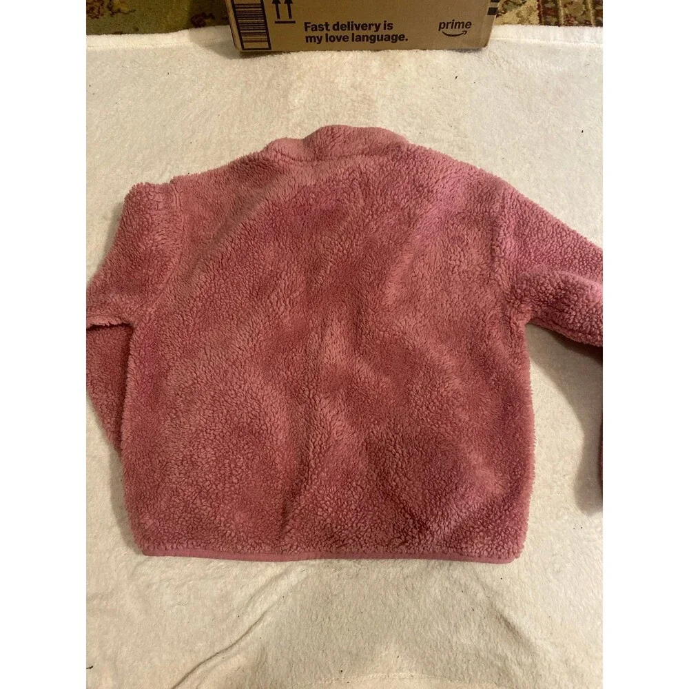 The Children’s Place Girls Sherpa Fleece Jacket Pink/Mauve Size 7/8